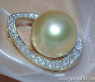 Golden Southsea Pearl Pendant with Diamonds (Mikimoto Design)