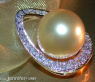 Golden Southsea Pearl Pendant with Diamonds (Mikimoto Design)