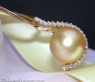 Golden South Sea Pearl Pendant with Diamond Collar