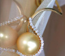 Golden South Sea Pearl Pendant with Diamond Collar