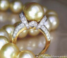 Gorgeous Golden Southsea Pearl Diamond Ring (Collar Style)