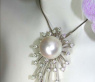 Opulent Southsea Pearl Pendant / Brooch with Diamonds