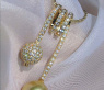 Unusual Golden Southsea Pearl Pendant with Diamond Pave Ball