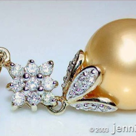 Golden Southsea Pearl Diamond Pendant