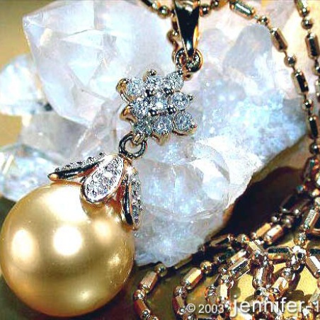 Golden Southsea Pearl Diamond Pendant