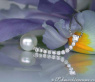 Extra long South Sea Pearl Pendant with Diamonds