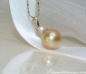 Pretty Golden Southsea Pearl Pendant with Diamond