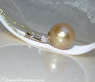 Pretty Golden Southsea Pearl Pendant with Diamond