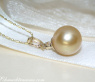 Pretty Golden Southsea Pearl Pendant with Diamond
