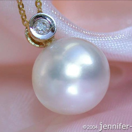 Precious Southsea Pearl Diamond Pendant incl. Chain