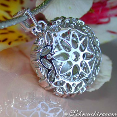 Südseperle Anhänger mit Brillanten und Diamanten