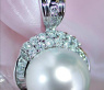 Elegant Southsea Pearl Pendant with Diamonds (13 - 14 mm)