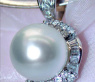Elegant Southsea Pearl Pendant with Diamonds (13 - 14 mm)