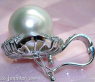 Elegant Southsea Pearl Pendant with Diamonds (13 - 14 mm)