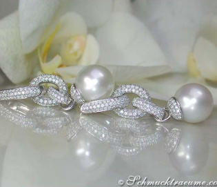Convertible Southsea Pearl Diamond Earrings & Pendant