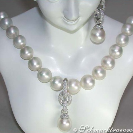 Convertible Southsea Pearl Diamond Earrings & Pendant