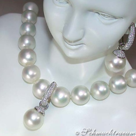 Convertible Southsea Pearl Diamond Earrings & Pendant