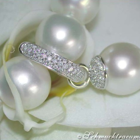 Convertible Southsea Pearl Diamond Earrings & Pendant