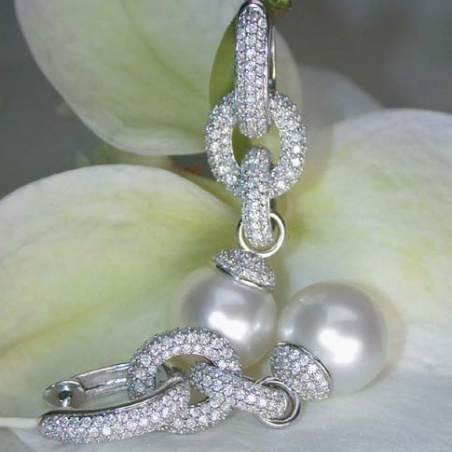 Convertible Southsea Pearl Diamond Earrings & Pendant