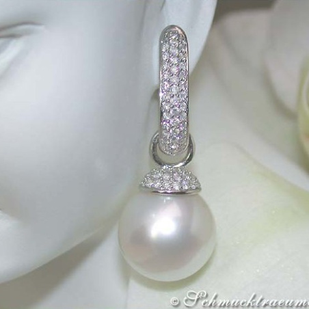 Convertible Southsea Pearl Diamond Earrings & Pendant
