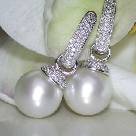Convertible Southsea Pearl Diamond Earrings & Pendant