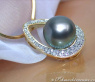 Dreamlike Tahitian Pearl Pendant with Diamonds (Mikimoto Design)