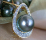 Dreamlike Tahitian Pearl Pendant with Diamonds (Mikimoto Design)