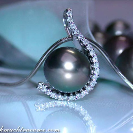 Tahitiperle Anhänger mit Brillanten