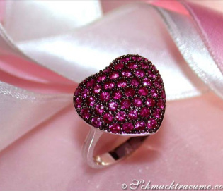 Enchanting Ruby Heart Ring