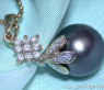 Timeless Tahitian Pearl Diamond Pendant in Yellow gold