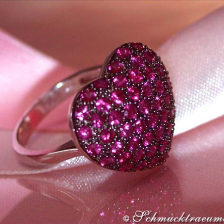 Enchanting Ruby Heart Ring