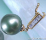 Precious Tahitian Pearl Pendant with Diamonds in Yellow gold 18k