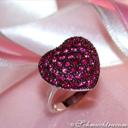 Enchanting Ruby Heart Ring