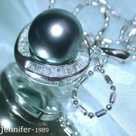 Enchanting Tahitian Pearl Pendant with Taper Diamonds