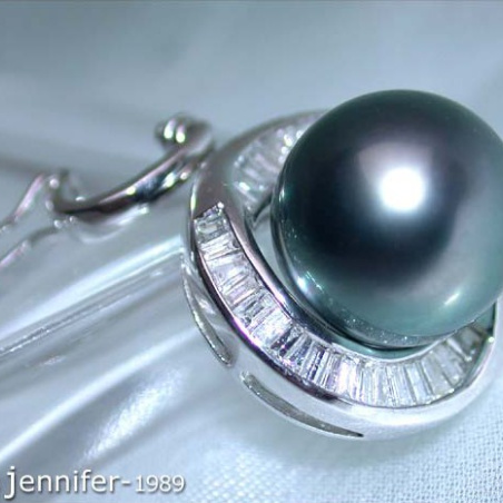 Enchanting Tahitian Pearl Pendant with Taper Diamonds