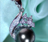 Feminine Tahitian Pearl Pendant with Diamonds