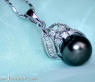 Feminine Tahitian Pearl Pendant with Diamonds