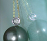 Tahitiperle Brillant Anhänger mit Kette in Gelbgold 585