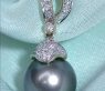 Classic Tahitian Pearl Diamond Pendant in Yellow Gold
