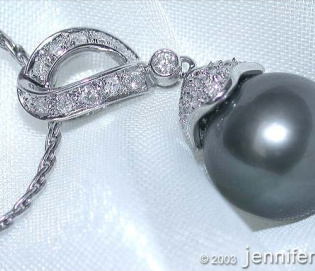 Classic Tahitian Pearl Pendant with Diamonds
