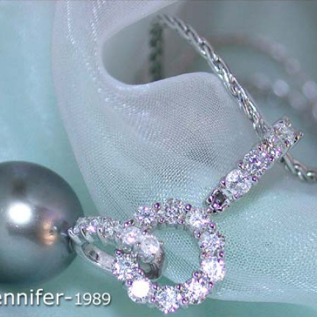 Charming Tahitian Pearl Diamond Pendant