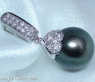 Classy Tahitian Pearl Pendant with Diamonds