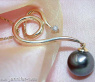 Beautiful Tahitian Pearl Diamond Pendant in Yellow gold 14k