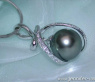 Delicate Tahitian Pearl Diamond Pendant