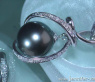 Delicate Tahitian Pearl Diamond Pendant