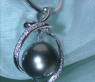 Delicate Tahitian Pearl Diamond Pendant