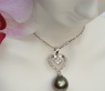 Feminine Tahitian Pearl Diamond Pendant
