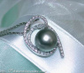Playful Tahitian Pearl Pendant with Diamonds