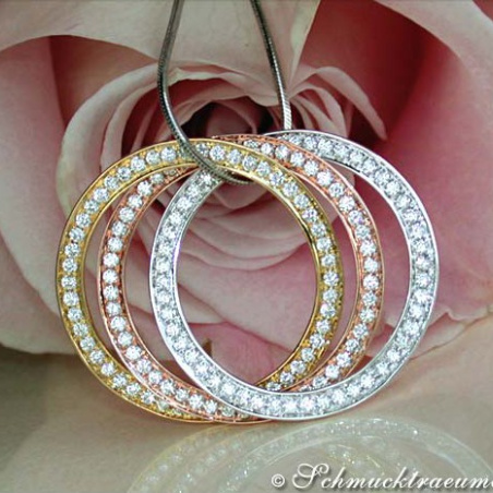 Amazing Entwined Diamond Circle Pendant