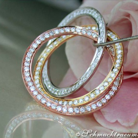 Amazing Entwined Diamond Circle Pendant